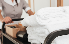 Hotel Laundry Cart Being Pushed 600X600